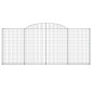 vidaXL Συρματοκιβώτια Τοξωτά 2 τεμ. 300x30x120/140 εκ. Γαλβαν. Ατσάλι