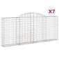 vidaXL Συρματοκιβώτια Τοξωτά 7 τεμ. 300x30x120/140 εκ. Γαλβαν. Ατσάλι