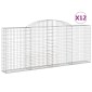 vidaXL Συρματοκιβώτια Τοξωτά 12 τεμ. 300x30x120/140 εκ. Γαλβαν. Ατσάλι