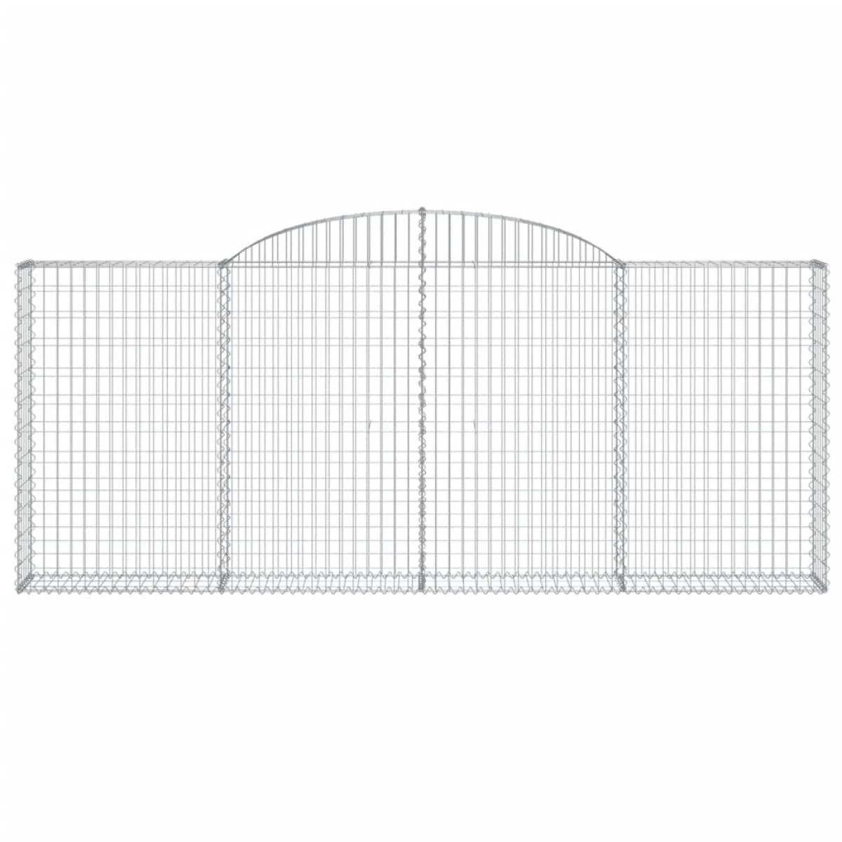 vidaXL Συρματοκιβώτια Τοξωτά 12 τεμ. 300x30x120/140 εκ. Γαλβαν. Ατσάλι