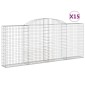 vidaXL Συρματοκιβώτια Τοξωτά 15 τεμ. 300x30x120/140 εκ. Γαλβαν. Ατσάλι