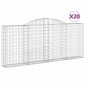 vidaXL Συρματοκιβώτια Τοξωτά 20 τεμ. 300x30x120/140 εκ. Γαλβαν. Ατσάλι