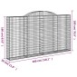 vidaXL Συρματοκιβώτια Τοξωτά 3 τεμ. 300x30x160/180 εκ. Γαλβαν. Ατσάλι