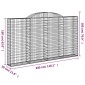 vidaXL Συρματοκιβώτια Τοξωτά 4 τεμ. 300x30x160/180 εκ. Γαλβαν. Ατσάλι