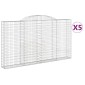 vidaXL Συρματοκιβώτια Τοξωτά 5 τεμ. 300x30x160/180 εκ. Γαλβαν. Ατσάλι