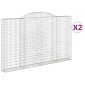 vidaXL Συρματοκιβώτια Τοξωτά 2 τεμ. 300x30x180/200 εκ. Γαλβαν. Ατσάλι