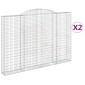 vidaXL Συρματοκιβώτια Τοξωτά 2 τεμ. 300x30x200/220 εκ. Γαλβαν. Ατσάλι