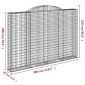 vidaXL Συρματοκιβώτια Τοξωτά 3 τεμ. 300x30x200/220 εκ. Γαλβαν. Ατσάλι