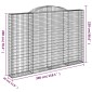 vidaXL Συρματοκιβώτια Τοξωτά 5 τεμ. 300x30x200/220 εκ. Γαλβαν. Ατσάλι