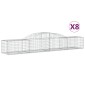 vidaXL Συρματοκιβώτια Τοξωτά 8 τεμ. 300x50x40/60 εκ. Γαλβαν. Ατσάλι
