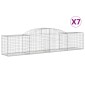 vidaXL Συρματοκιβώτια Τοξωτά 7 τεμ. 300x50x60/80 εκ. Γαλβαν. Ατσάλι