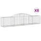 vidaXL Συρματοκιβώτια Τοξωτά 8 τεμ. 300x50x60/80 εκ. Γαλβαν. Ατσάλι