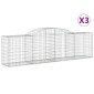 vidaXL Συρματοκιβώτια Τοξωτά 3 τεμ. 300x50x80/100 εκ. Γαλβαν. Ατσάλι