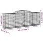 vidaXL Συρματοκιβώτια Τοξωτά 3 τεμ. 300x50x100/120 εκ. Γαλβαν. Ατσάλι