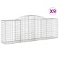 vidaXL Συρματοκιβώτια Τοξωτά 9 τεμ. 300x50x100/120 εκ. Γαλβαν. Ατσάλι