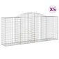 vidaXL Συρματοκιβώτια Τοξωτά 5 τεμ. 300x50x120/140 εκ. Γαλβαν. Ατσάλι