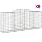 vidaXL Συρματοκιβώτια Τοξωτά 9 τεμ. 300x50x120/140 εκ. Γαλβαν. Ατσάλι