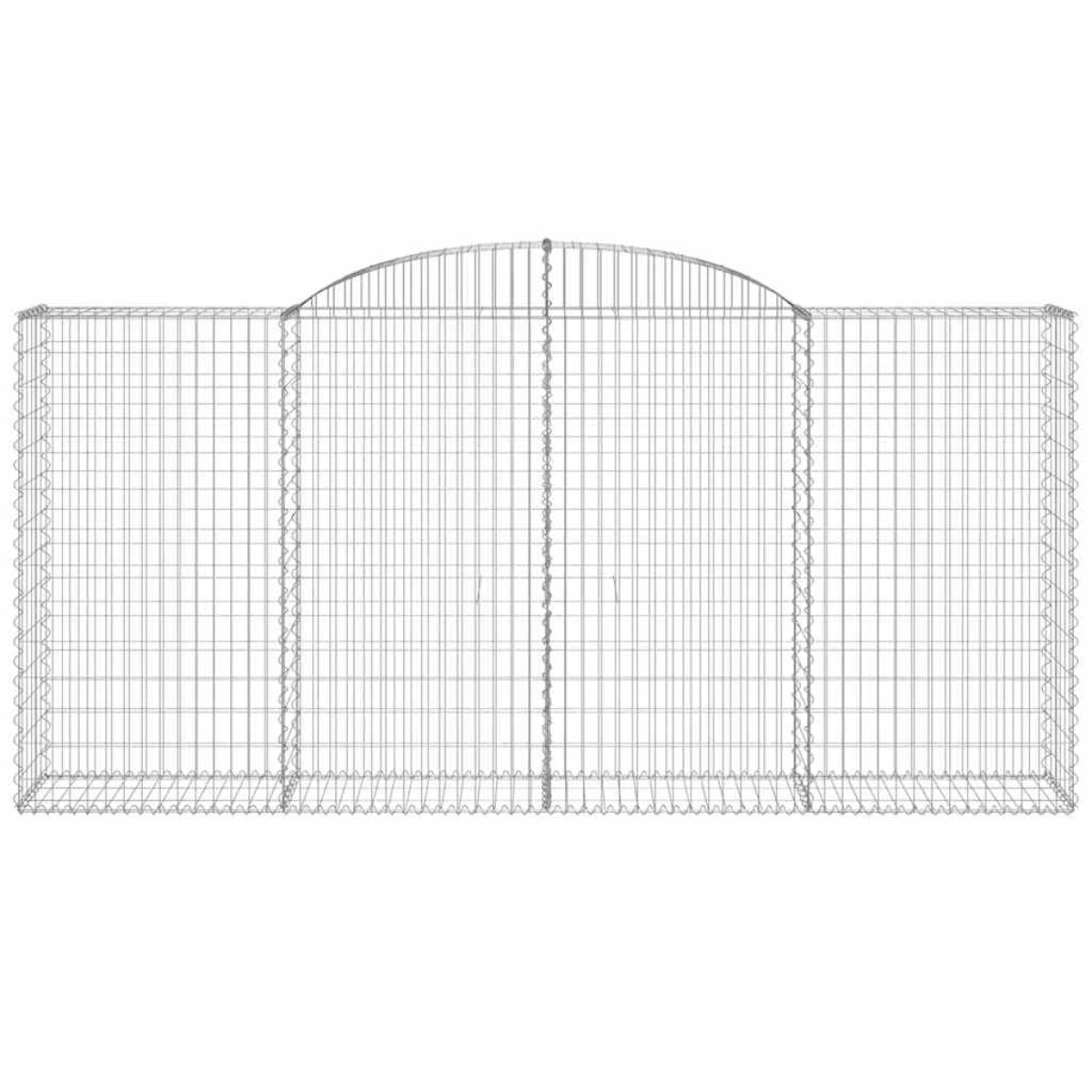 vidaXL Συρματοκιβώτια Τοξωτά 2 τεμ. 300x50x140/160 εκ. Γαλβαν. Ατσάλι