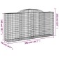vidaXL Συρματοκιβώτια Τοξωτά 2 τεμ. 300x50x140/160 εκ. Γαλβαν. Ατσάλι