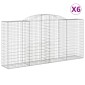 vidaXL Συρματοκιβώτια Τοξωτά 6 τεμ. 300x50x140/160 εκ. Γαλβαν. Ατσάλι