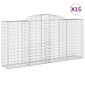 vidaXL Συρματοκιβώτια Τοξωτά 15 τεμ. 300x50x140/160 εκ. Γαλβαν. Ατσάλι
