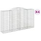 vidaXL Συρματοκιβώτια Τοξωτά 4 τεμ. 300x50x160/180 εκ. Γαλβαν. Ατσάλι