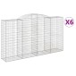 vidaXL Συρματοκιβώτια Τοξωτά 6 τεμ. 300x50x160/180 εκ. Γαλβαν. Ατσάλι