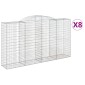 vidaXL Συρματοκιβώτια Τοξωτά 8 τεμ. 300x50x160/180 εκ. Γαλβαν. Ατσάλι