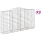 vidaXL Συρματοκιβώτια Τοξωτά 9 τεμ. 300x50x160/180 εκ. Γαλβαν. Ατσάλι