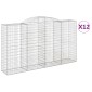 vidaXL Συρματοκιβώτια Τοξωτά 12 τεμ. 300x50x160/180 εκ. Γαλβαν. Ατσάλι
