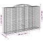 vidaXL Συρματοκιβώτια Τοξωτά 2 τεμ. 300x50x180/200 εκ. Γαλβαν. Ατσάλι