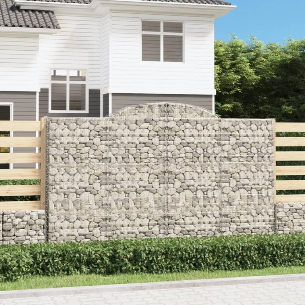 vidaXL Συρματοκιβώτια Τοξωτά 3 τεμ. 300x50x180/200 εκ. Γαλβαν. Ατσάλι