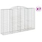 vidaXL Συρματοκιβώτια Τοξωτά 7 τεμ. 300x50x180/200 εκ. Γαλβαν. Ατσάλι
