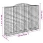 vidaXL Συρματοκιβώτια Τοξωτά 2 τεμ. 300x50x200/220 εκ. Γαλβαν. Ατσάλι