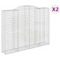 vidaXL Συρματοκιβώτια Τοξωτά 2 τεμ. 300x50x220/240 εκ. Γαλβαν. Ατσάλι