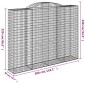 vidaXL Συρματοκιβώτια Τοξωτά 2 τεμ. 300x50x220/240 εκ. Γαλβαν. Ατσάλι