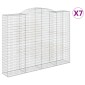 vidaXL Συρματοκιβώτια Τοξωτά 7 τεμ. 300x50x220/240 εκ. Γαλβαν. Ατσάλι