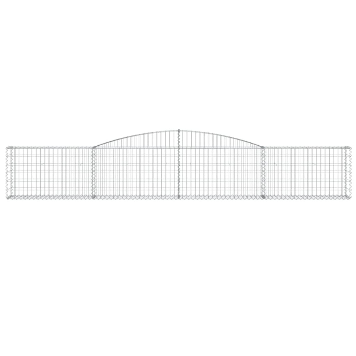 vidaXL Συρματοκιβώτια Τοξωτά 2 τεμ. 400x30x60/80 εκ. Γαλβαν. Ατσάλι