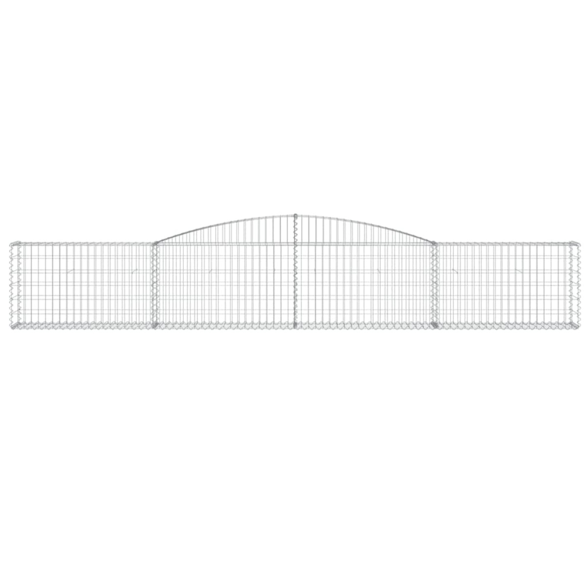 vidaXL Συρματοκιβώτια Τοξωτά 7 τεμ. 400x30x60/80 εκ. Γαλβαν. Ατσάλι