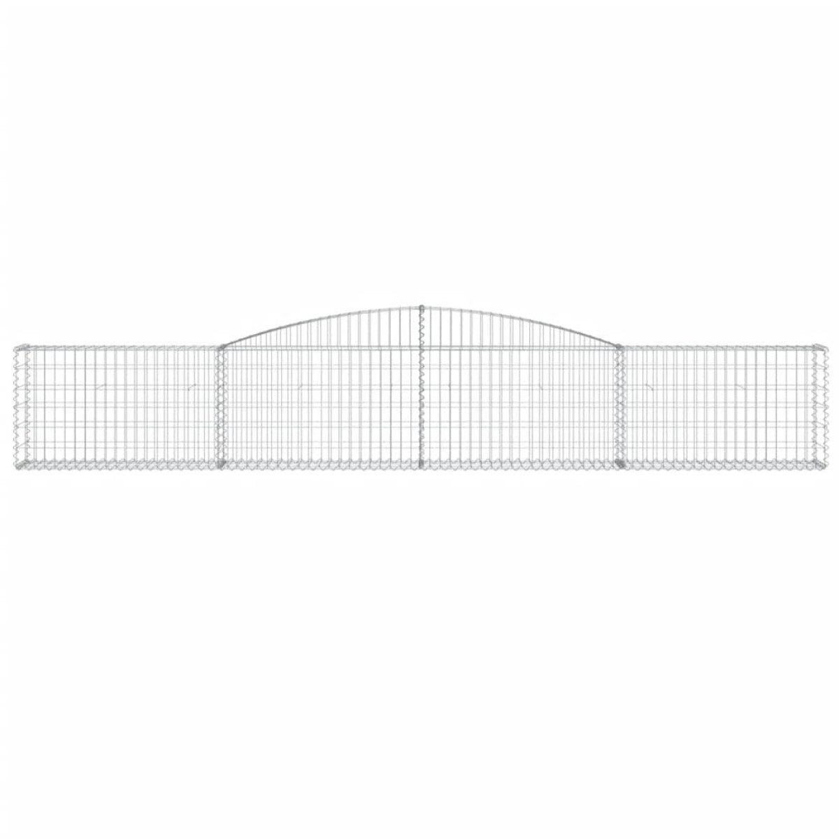 vidaXL Συρματοκιβώτια Τοξωτά 8 τεμ. 400x30x60/80 εκ. Γαλβαν. Ατσάλι