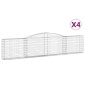 vidaXL Συρματοκιβώτια Τοξωτά 4 τεμ. 400x30x80/100 εκ. Γαλβαν. Ατσάλι