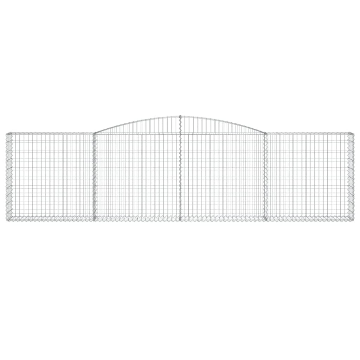 vidaXL Συρματοκιβώτια Τοξωτά 2 τεμ. 400x30x100/120 εκ. Γαλβαν. Ατσάλι