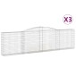 vidaXL Συρματοκιβώτια Τοξωτά 3 τεμ. 400x30x100/120 εκ. Γαλβαν. Ατσάλι