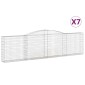 vidaXL Συρματοκιβώτια Τοξωτά 7 τεμ. 400x30x100/120 εκ. Γαλβαν. Ατσάλι