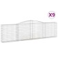 vidaXL Συρματοκιβώτια Τοξωτά 9 τεμ. 400x30x100/120 εκ. Γαλβαν. Ατσάλι