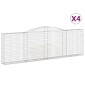 vidaXL Συρματοκιβώτια Τοξωτά 4 τεμ. 400x30x120/140 εκ. Γαλβαν. Ατσάλι