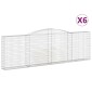 vidaXL Συρματοκιβώτια Τοξωτά 6 τεμ. 400x30x120/140 εκ. Γαλβαν. Ατσάλι