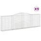 vidaXL Συρματοκιβώτια Τοξωτά 9 τεμ. 400x30x120/140 εκ. Γαλβαν. Ατσάλι
