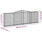 vidaXL Συρματοκιβώτια Τοξωτά 9 τεμ. 400x30x120/140 εκ. Γαλβαν. Ατσάλι