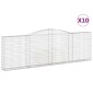 vidaXL Συρματοκιβώτια Τοξωτά 10 τεμ. 400x30x120/140 εκ. Γαλβαν. Ατσάλι